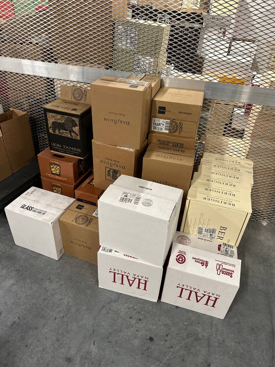Cased wine storage