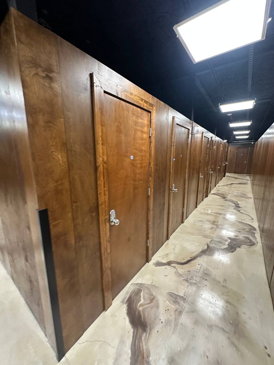 Private storage suite hallway at Carl's Wine Vault